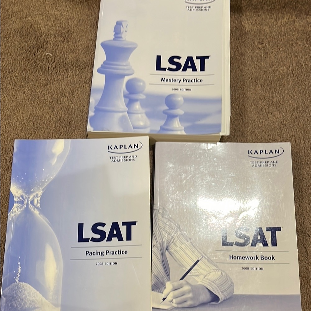 Kaplan LSAT Study Guide Trio - Blue and White